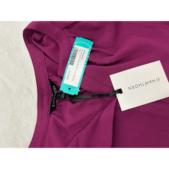 41 Hawthorn Morey Split Neck Short Sleeve Blouse Pink Large NWT - Picture 10 of 11